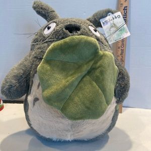 NWT My Neighbor Totoro Oversized Plush Animal with leaf
